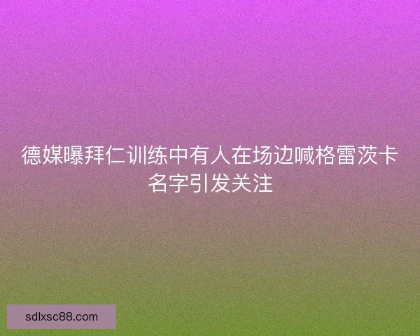 德媒曝拜仁训练中有人在场边喊格雷茨卡名字引发关注