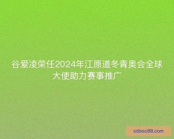 谷爱凌荣任2024年江原道冬青奥会全球大使助力赛事推广